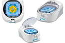 Three views of the MyFuge mini centrifuge and COMBI-Rotor